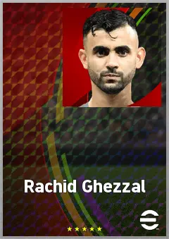 Rachid Ghezzal eFootball 2026 player card, 71 OVR RWF