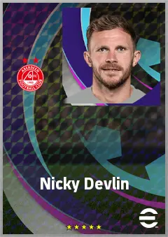 Nicky Devlin eFootball 2026 player card, 71 OVR RB