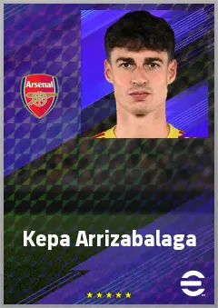 Kepa Arrizabalaga eFootball 2026 player card, 76 OVR GK