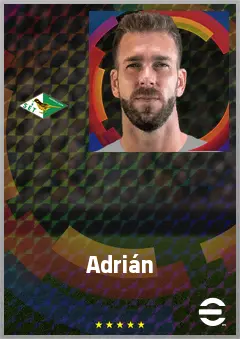 Adrián eFootball 2026 player card, 72 OVR GK