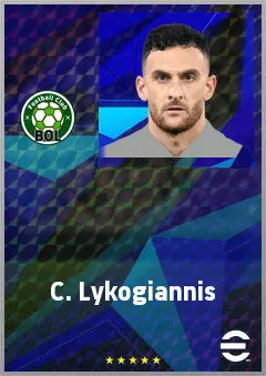 C. Lykogiannis eFootball 2026 player card, 74 OVR LB