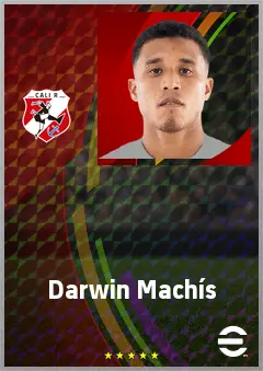 Darwin Machís eFootball 2026 player card, 73 OVR LWF