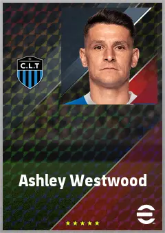 Ashley Westwood eFootball 2026 player card, 73 OVR DMF