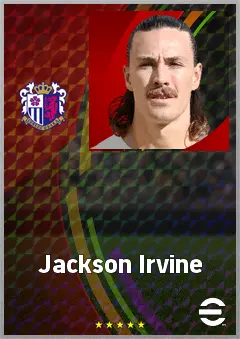 Jackson Irvine eFootball 2026 player card, 73 OVR CMF