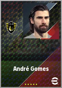 André Gomes eFootball 2026 player card, 73 OVR CMF