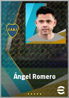 Ángel Romero eFootball 2026 player card, 72 OVR RWF