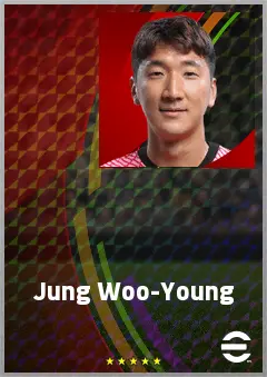 Jung Woo-Young eFootball 2026 player card, 71 OVR DMF
