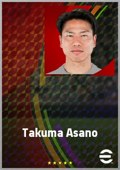 Asano Takuma eFootball 2026 player card, 73 OVR RWF