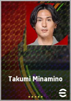 Minamino Takumi eFootball 2026 player card, 75 OVR AMF