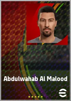 Abdulwahab Al Malood eFootball 2026 player card, 66 OVR AMF