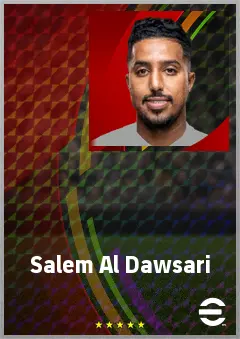 Salem Al Dawsari eFootball 2026 player card, 75 OVR LWF