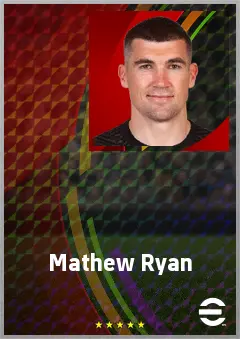 Mathew Ryan eFootball 2026 player card, 76 OVR GK