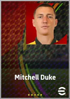 Mitchell Duke eFootball 2026 player card, 70 OVR CF
