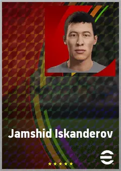 Jamshid Iskanderov eFootball 2026 player card, 68 OVR AMF