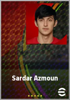 Sardar Azmoun eFootball 2026 player card, 75 OVR CF