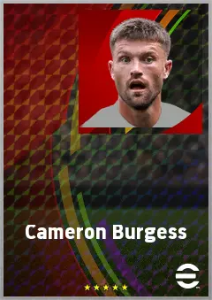 Cameron Burgess eFootball 2026 player card, 73 OVR CB