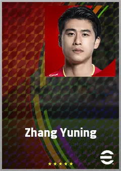 Zhang Yuning eFootball 2026 player card, 70 OVR CF