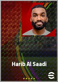 Harib Al Saadi eFootball 2026 player card, 70 OVR DMF