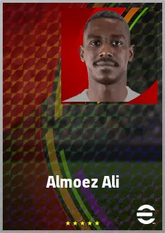 Almoez Ali eFootball 2026 player card, 73 OVR CF