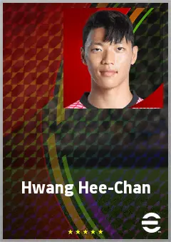 Hwang Hee-Chan eFootball 2026 player card, 77 OVR CF