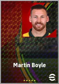 Martin Boyle eFootball 2026 player card, 73 OVR RWF