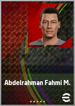 Abdelrahman Fahmi M. eFootball 2026 player card, 70 OVR RWF