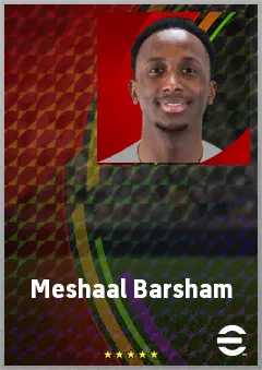 Meshaal Barsham eFootball 2026 player card, 73 OVR GK