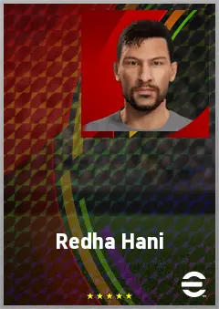 Redha Hani eFootball 2026 player card, 65 OVR CMF