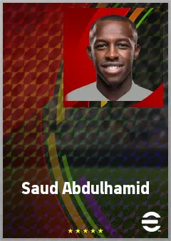 Saud Abdulhamid eFootball 2026 player card, 73 OVR RB