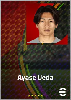 Ueda Ayase eFootball 2026 player card, 73 OVR CF