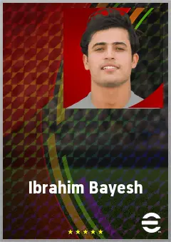 Ibrahim Bayesh eFootball 2026 player card, 69 OVR RWF