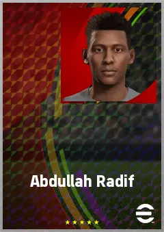 Abdullah Radif eFootball 2026 player card, 67 OVR CF