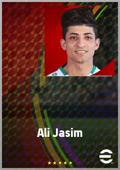 Ali Jasim eFootball 2026 player card, 69 OVR RWF
