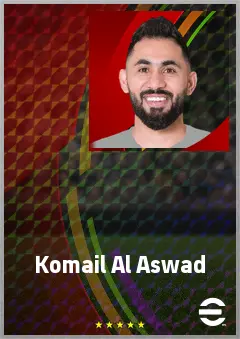 Komail Al Aswad eFootball 2026 player card, 68 OVR AMF