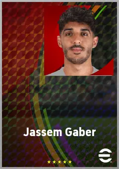Jassem Gaber eFootball 2026 player card, 69 OVR DMF