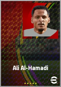 Ali Al-Hamadi eFootball 2026 player card, 69 OVR CF