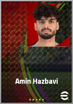 Amin Hazbavi eFootball 2026 player card, 68 OVR CB