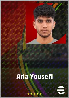 Aria Yousefi eFootball 2026 player card, 66 OVR RB