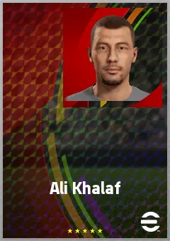 Ali Khalaf eFootball 2026 player card, 67 OVR RWF