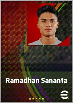 Ramadhan Sananta eFootball 2026 player card, 65 OVR CF