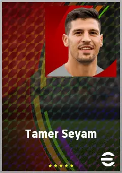 Tamer Seyam eFootball 2026 player card, 68 OVR LWF