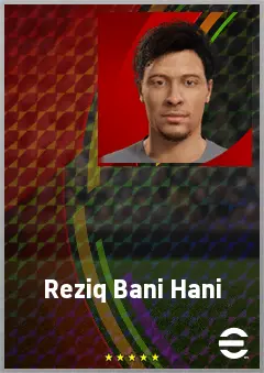 Reziq Bani Hani eFootball 2026 player card, 65 OVR CF