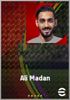 Ali Madan eFootball 2026 player card, 69 OVR RWF
