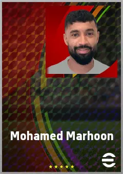 Mohamed Marhoon eFootball 2026 player card, 68 OVR LWF
