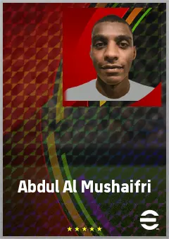 Abdul Al Mushaifri eFootball 2026 player card, 65 OVR RWF