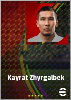 Kayrat Zhyrgalbek eFootball 2026 player card, 66 OVR RB