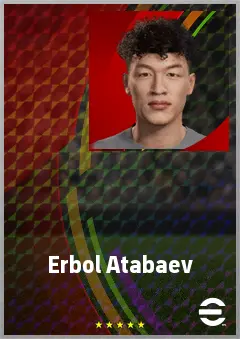 Erbol Atabaev eFootball 2026 player card, 64 OVR CMF