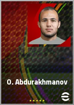 O. Abdurakhmanov eFootball 2026 player card, 63 OVR CMF
