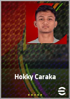 Hokky Caraka eFootball 2026 player card, 65 OVR CF