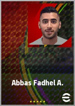 Abbas Fadhel A. eFootball 2026 player card, 65 OVR DMF